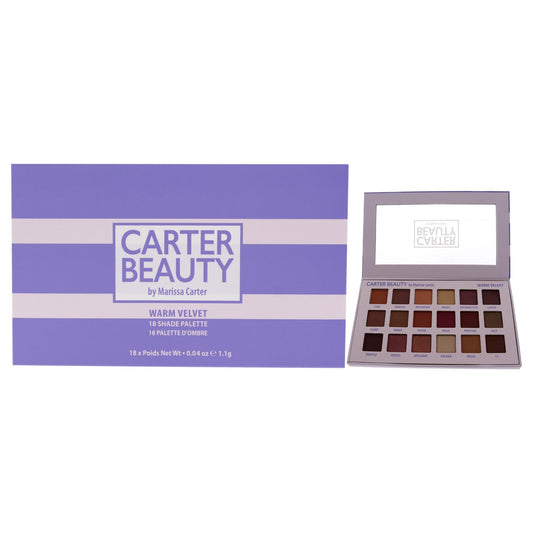 Carter Beauty 18 Shade Palette - Warm Velvet Palette For Women - The Ultimate Glam Eyeshadow Collection For Versatile Eye Looks - Bendable Matte…