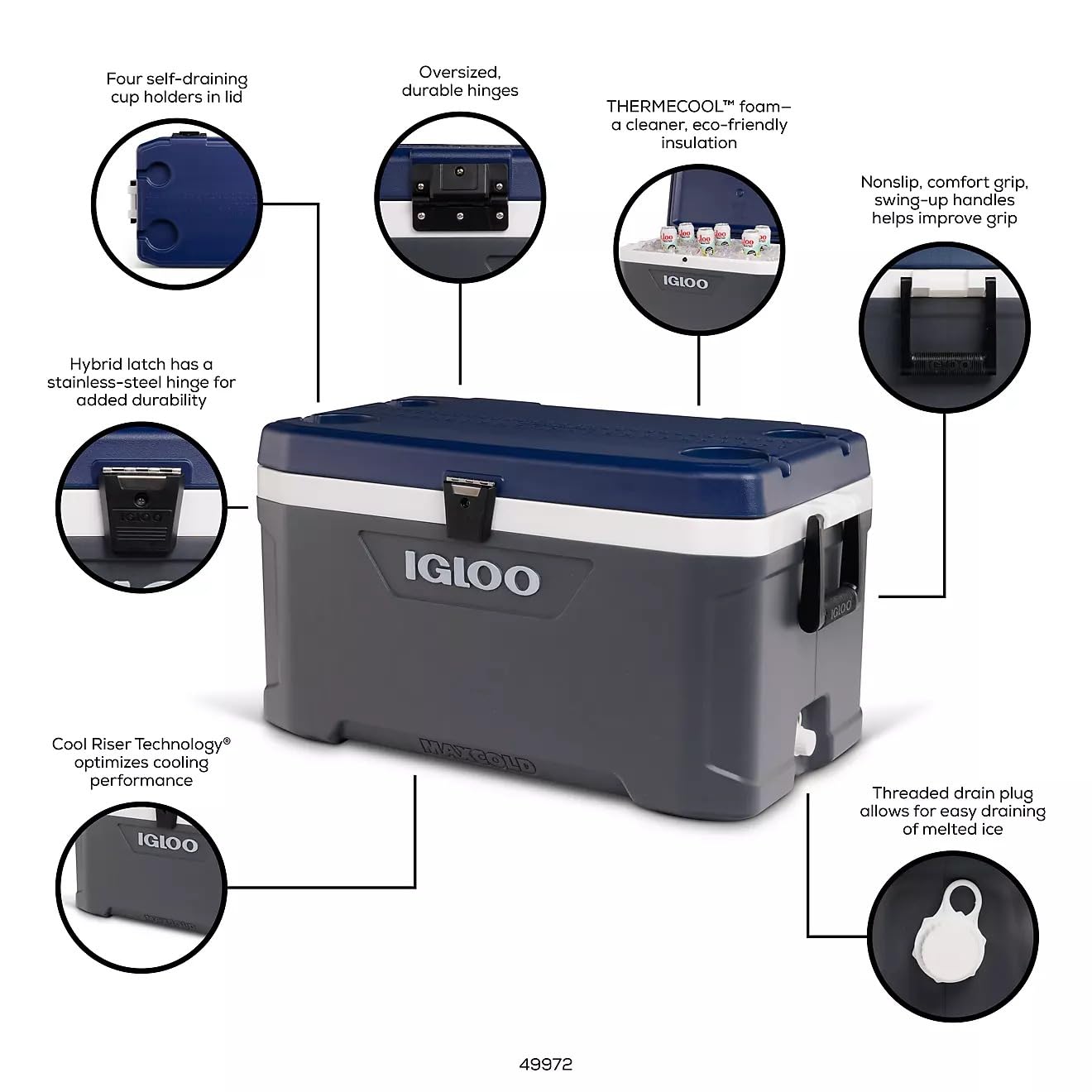Igloo Maxcold 70Qt Lattitude - Carbonite