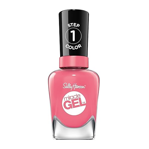 Sally Hansen Miracle Gel™, Rain-Glow, Long Lasting, Gel-Like Formula, No UV Lamp Needed, Pink Nail Polish