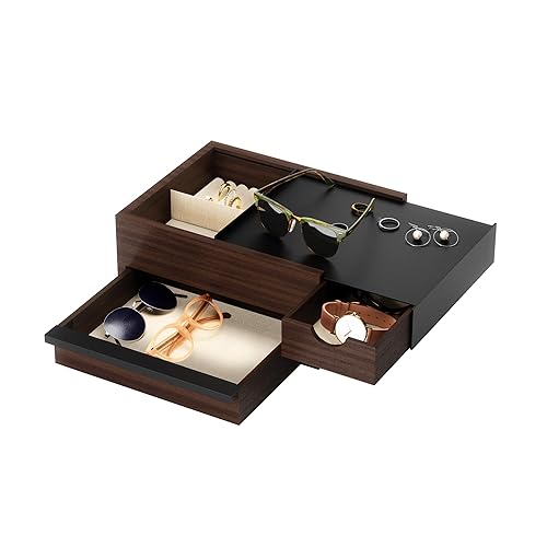 Umbra Stowit Jewelry Box - Modern Keepsake Storage Organizer with Hidden Compartment Drawers for Ring, Bracelet, Watch, Necklace, Earrings…