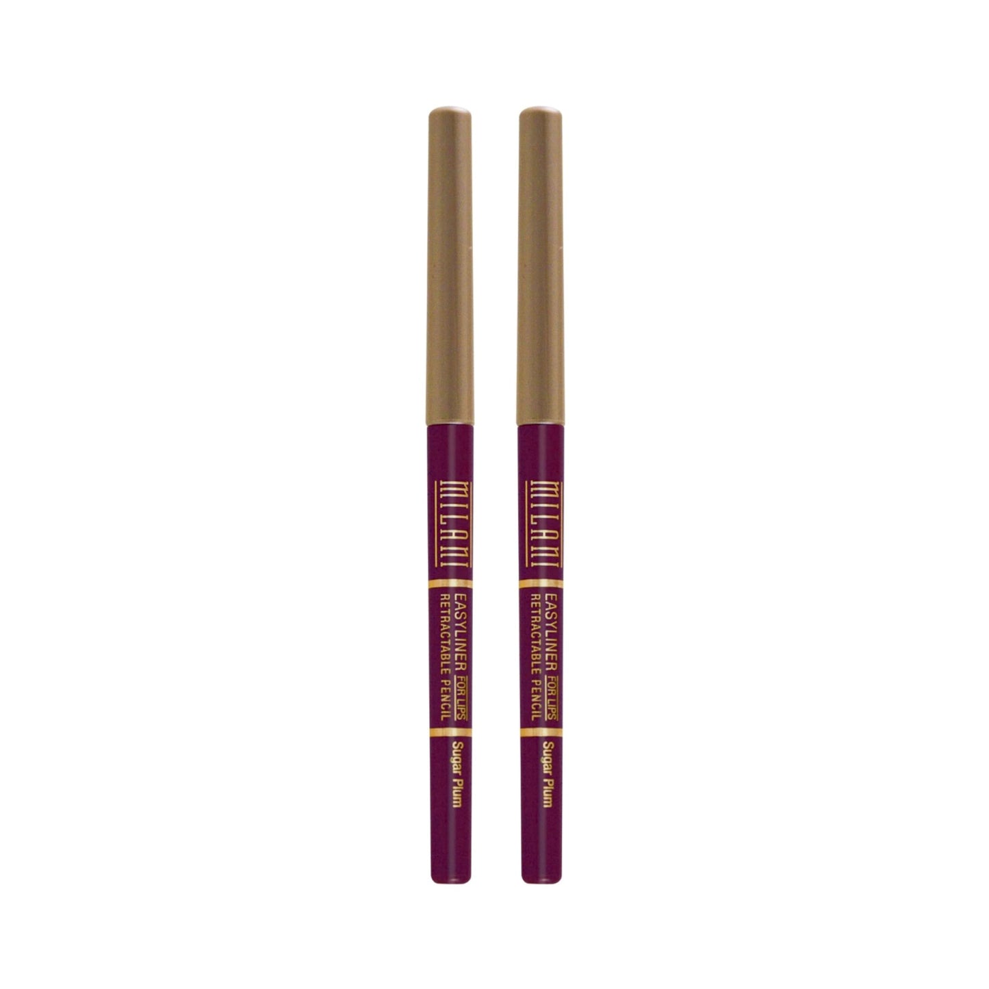 Milani Retractable Lip Liner Pencil, Sugar Plum 01 (2 Pack)