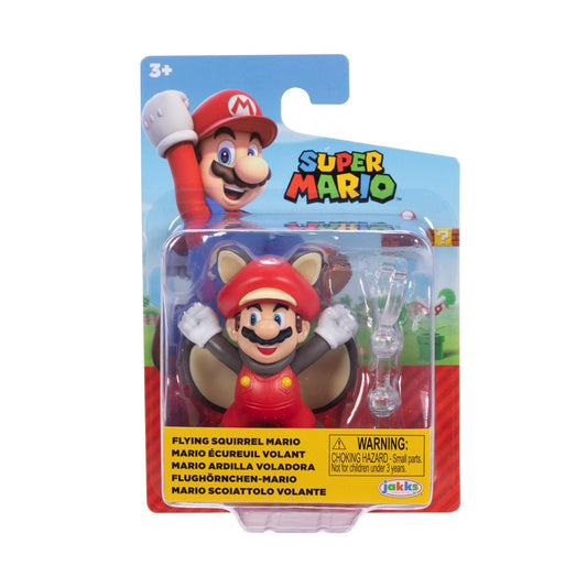 Nintendo - Super Mario Bros - 2.5" articulated figure - Mario Squirrel Flying Figures