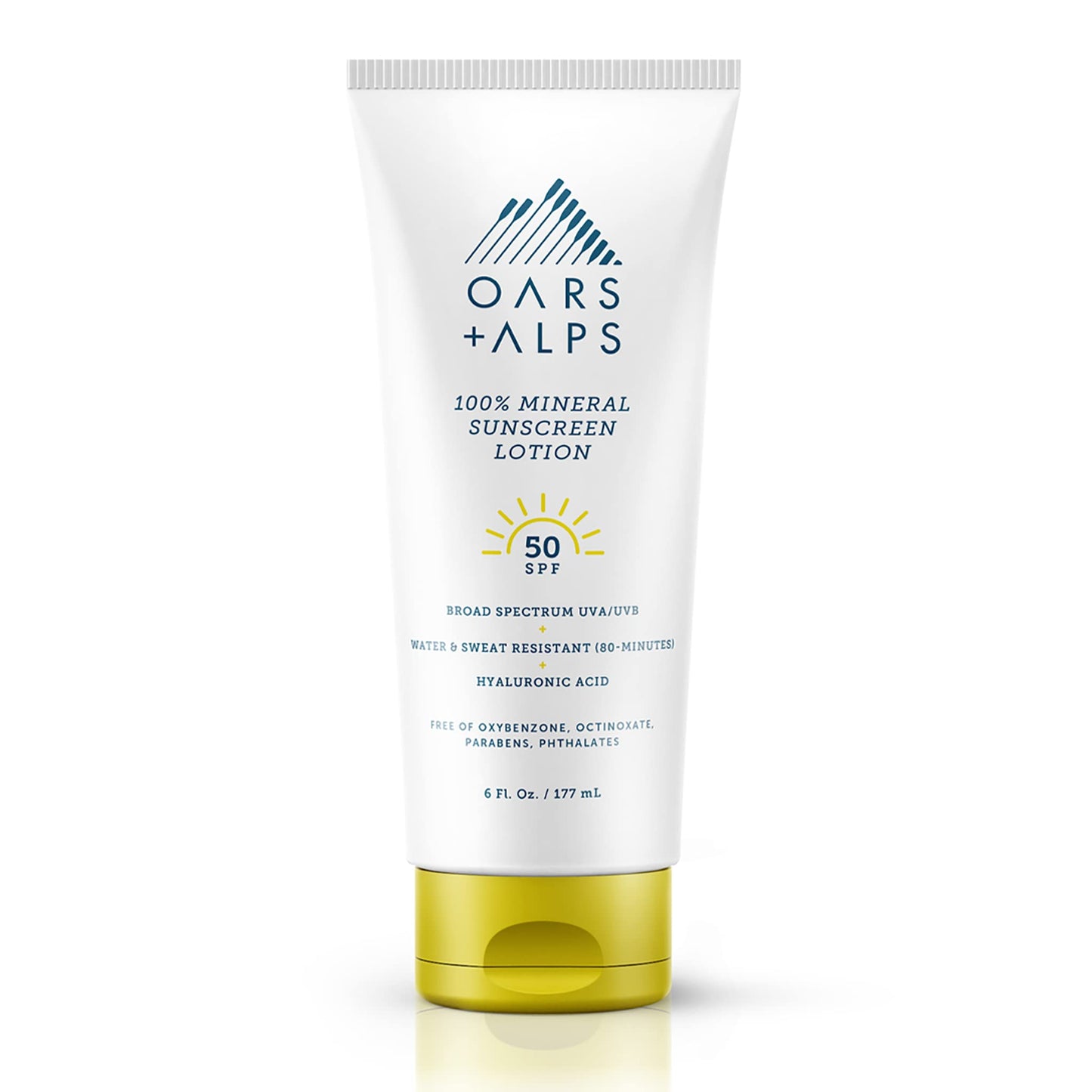 Oars + Alps 100% Mineral Sunscreen for Face & Body Lotion, SPF 50 Body Sunscreen Infused with Hyaluronic Acid, Shea Butter & Coconut Oil, All Skin