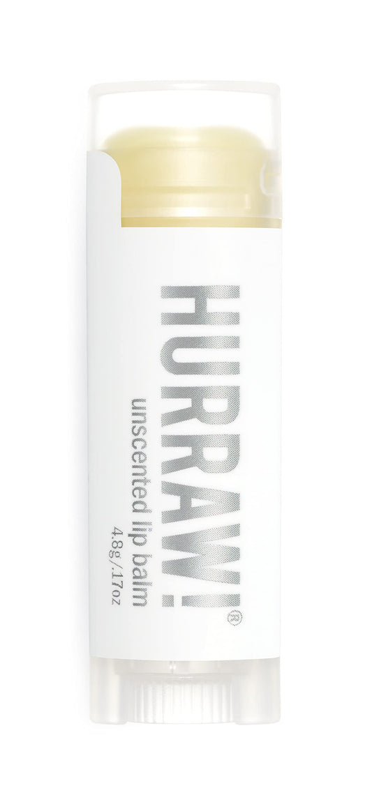 Hurraw! Unscented Lip Balm: Organic, Certified Vegan, Cruelty and Gluten Free. Non-GMO, 100% Natural Ingredients. Bee, Shea, Soy and Palm Free. Made