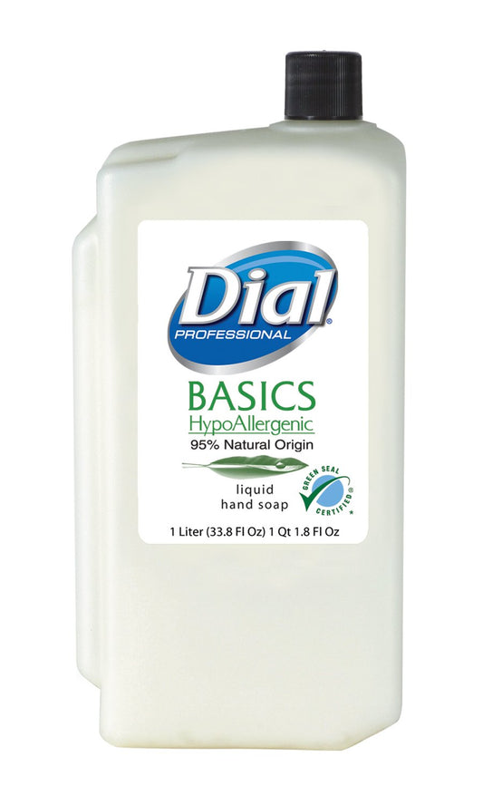 Dial Professional Basics Hypoallergenic Liquid Hand Soap, Green Seal Certified, 1L Dispenser Cartridge Refill Bottle (Pack of 8) Beauty & Personal Care Dial