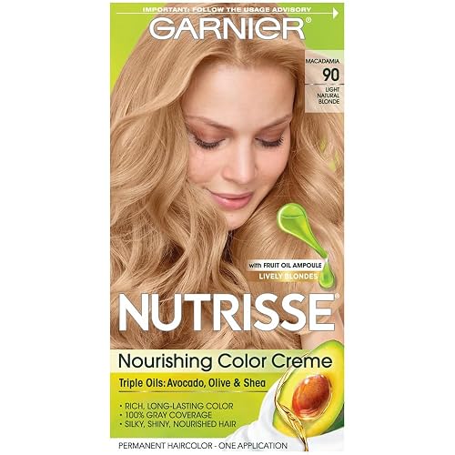 Garnier Nutrisse Nourishing Color Treatment with Fruit Oil Concentrates, Level 3 Permanent, Light Natural Blonde 90 (Pack of 3)