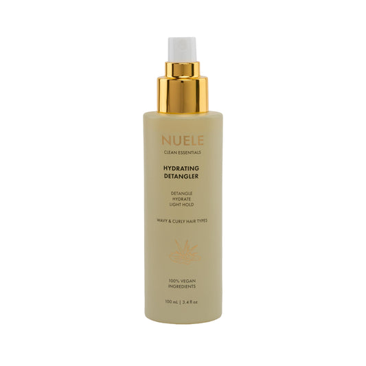 Nuele Clean Essentials Hydrating Detangler | Detangle, Hydrate, Light Hold | Wavy & Curly Hair Types | 100% Vegan Ingredients | 3.4 Fl Oz