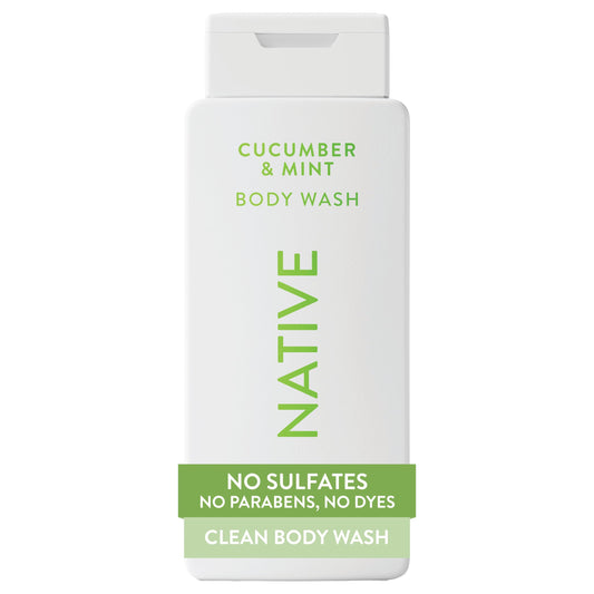 Native Body Wash Contains Naturally Derived Ingredients | For Women & Men, Sulfate, Paraben, & Dye Free Leaving Skin Soft and Hydrated | Cucumber