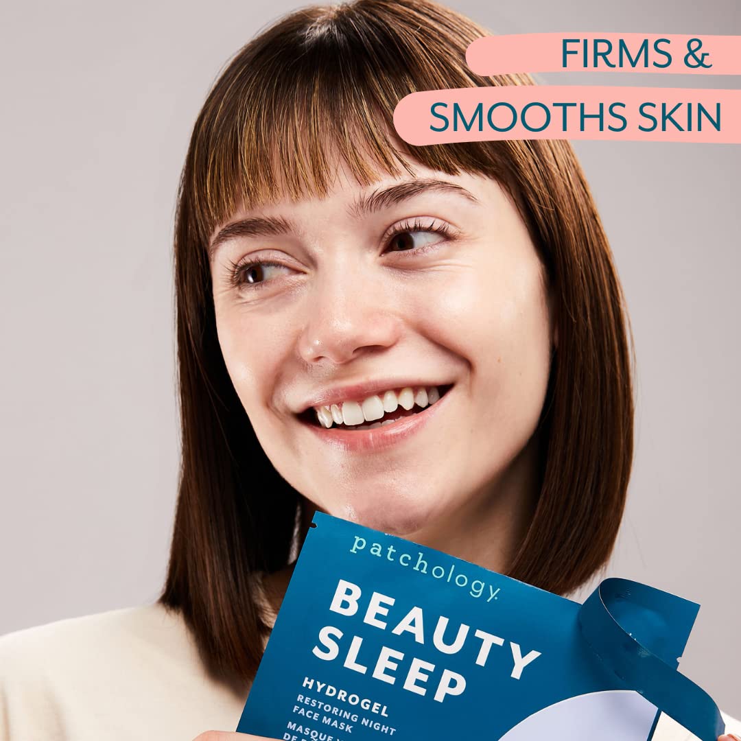 Patchology Hydrogel Face Mask with Retinol and Peptides Beauty Sleep - Gel Face Mask for women and men to reduce fine lines, and hydrate skin. 1
