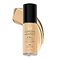 Milani Conceal + Perfect Liquid Foundation - Light Beige, 1 Fl. Oz. Cruelty-Free, Water-Resistant, Oil-Free, Medium-To-Full Coverage, Satin Matte