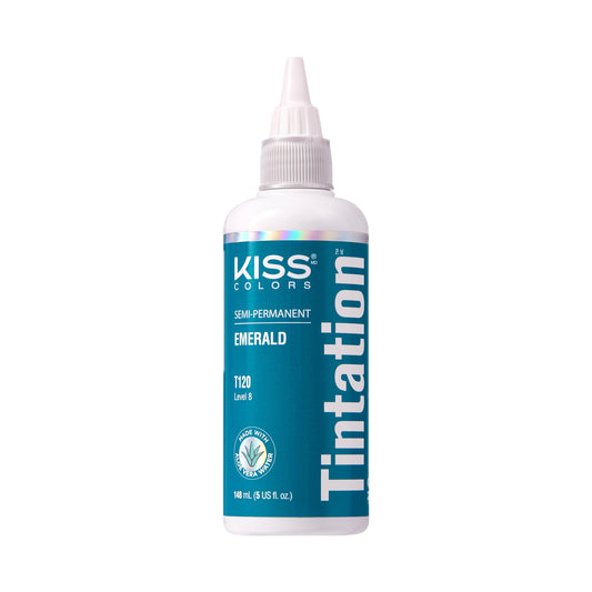 Red by Kiss Tintation Semi-Permanent Hair Color, Aloe Vera Water Based, Argan Oil, Olive Oil, Collagen & Keratin, Long-Lasting Color Dye (Emerald, 5