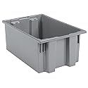 Akro-Mils 35200 Nest and Stack Plastic Storage Container and Distribution Tote, (19-1/2-Inch L x 13-1/2-Inch W x 8-Inch H), Gray, (6-Pack)