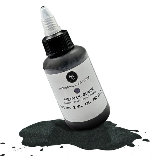 Narrative Cosmetics Metallic Alcohol Airbrush Paints - 2 fl oz, Skin Safe, Quick Dry, Waterproof, Sweatproof, Transferproof Liquid Makeup