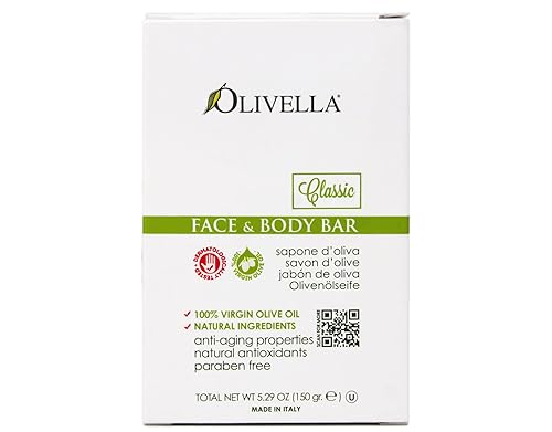 Bar Soap 100% Virgin Olive Oil Face & Body Olivella 5.29 oz Bar Soap