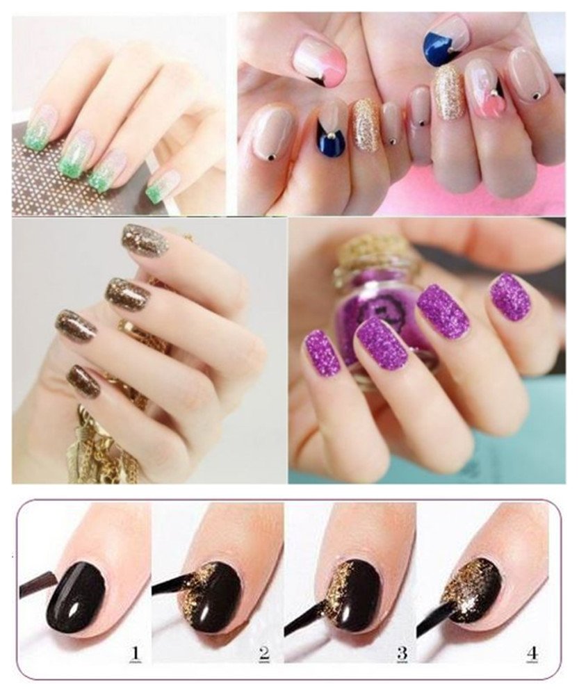 XICHEN 24 Colors Nail Art Make Up Glitter Shimmer Dust Powder Decoration