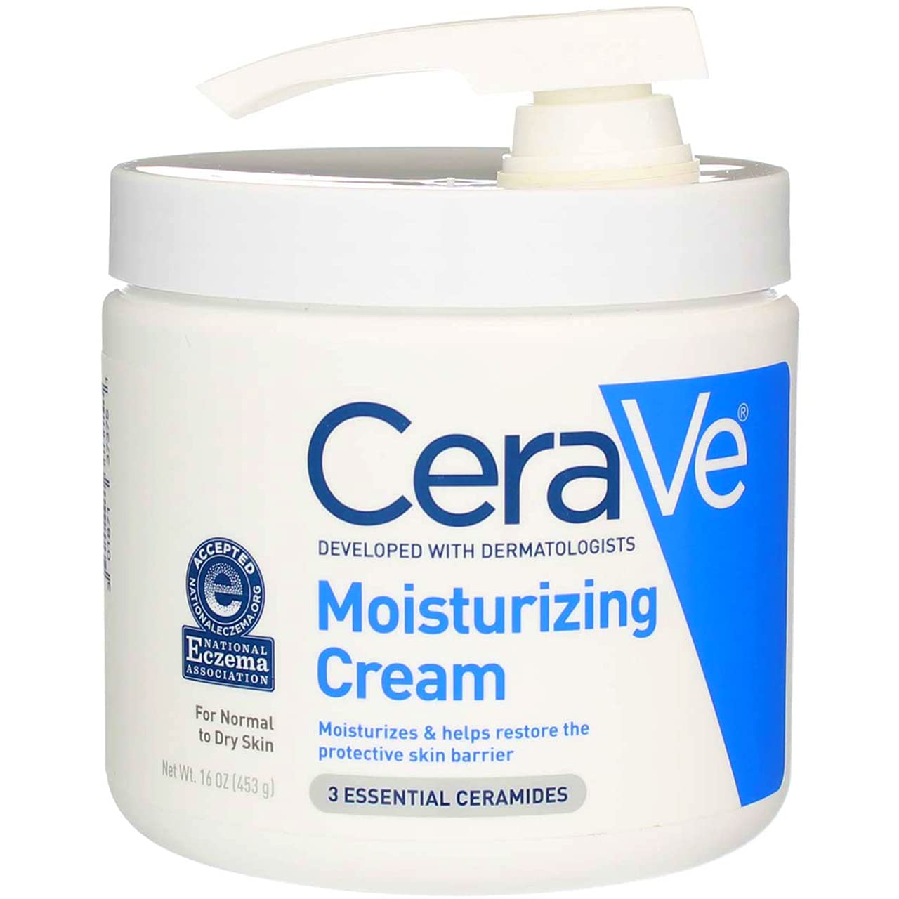 CeraVe Moisturizing Cream | 16 Ounce with Pump | Daily Face and Body Moisturizer for Dry Skin (Pack of 2)