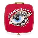 Jay Strongwater Pop Life Bette Eye Compact Make up Mirror with Swarovski Crystals