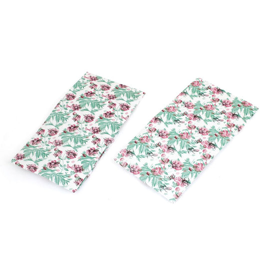 Ruilogod Flower Leaf Prints Shower Cap White 2 Pcs Pink Green (id: 7d8 e92 410 333 83c Beauty and Personal Care Ruilogod