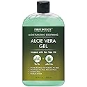 First Botany, Aloe Vera Gel from 100 Percent Pure Aloe Infused with Tea Tree Oil - Natural Raw Moisturizer for Hand Sanitizing Gel, Skin Care, Hair