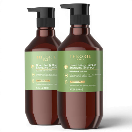 THEORIE 400 mL Shampoo & Conditioner Collection (THEORIE Sage Collection Hair Care Sets (Green Tea & Bamboo 400 mL Shampoo & Conditioner Set))