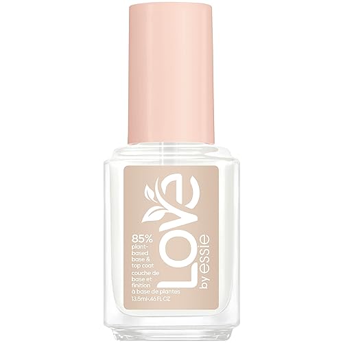 LOVE by essie Nail Care, 85% Plant-based, Salon-Quality, Base and Top Coat, 0.46 Fl Oz