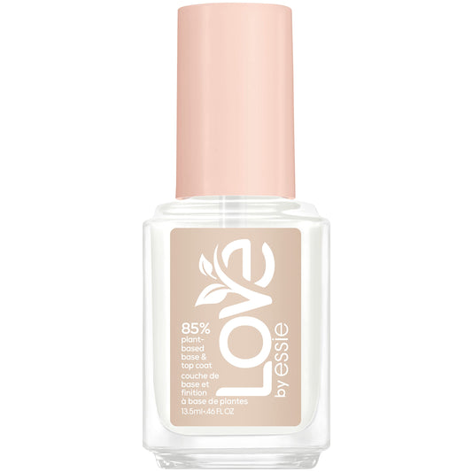 LOVE by essie Nail Care, 85% Plant-based, Salon-Quality, Base and Top Coat, 0.46 Fl Oz