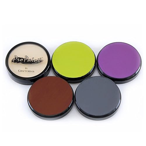 Graftobian Makeup ProPaint Face & Body Paint - 5 Creepy Colors Set 30ml - Halloween & Costume Makeup for Adults