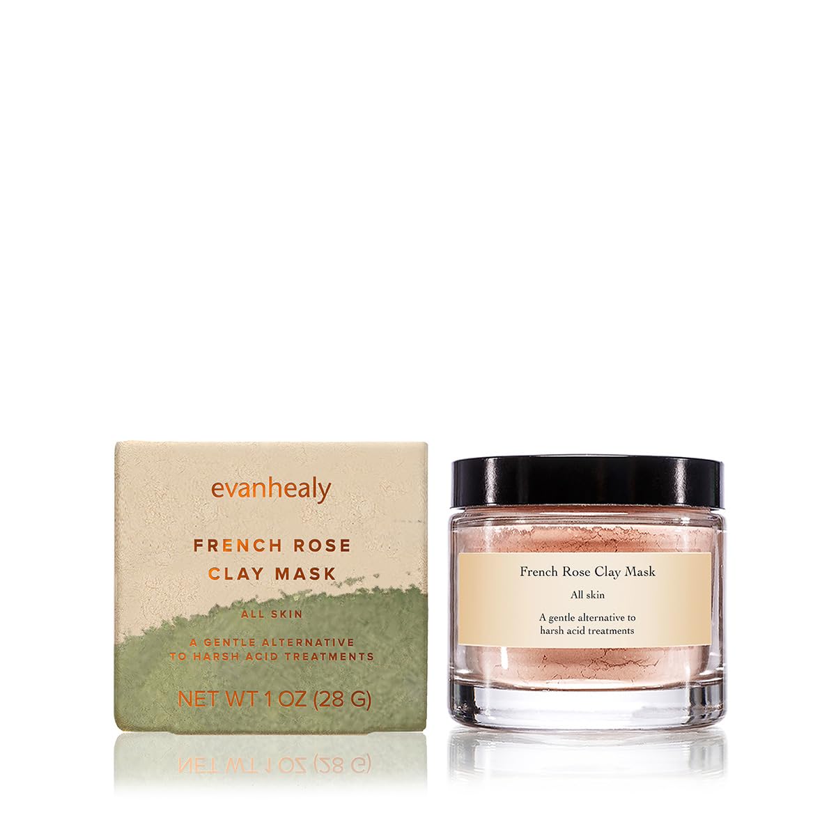 evanhealy French Rose Clay Face Mask | Exfoliating for Sensitive Skin Face Mask | Pore Minimizer Pink Clay Mask | Cleansing Rhassoul