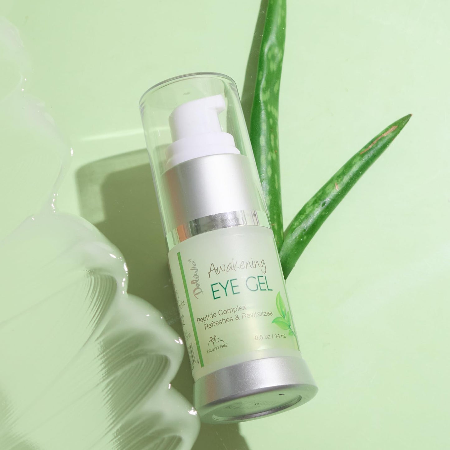 Deluvia Daily Under Eye Gel - Reduces the Appearance of Puffiness, Wrinkles, Fine Lines, Bags, Dry, Crepe Skin - Organic Aloe, Vitamin E, Hyaluronic