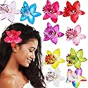 BARTOSI Flower Hair Clips Hawaiian Floral Hair Clip Tropical Beach Hair Accessories for Women and Girls (Pack of 9)
