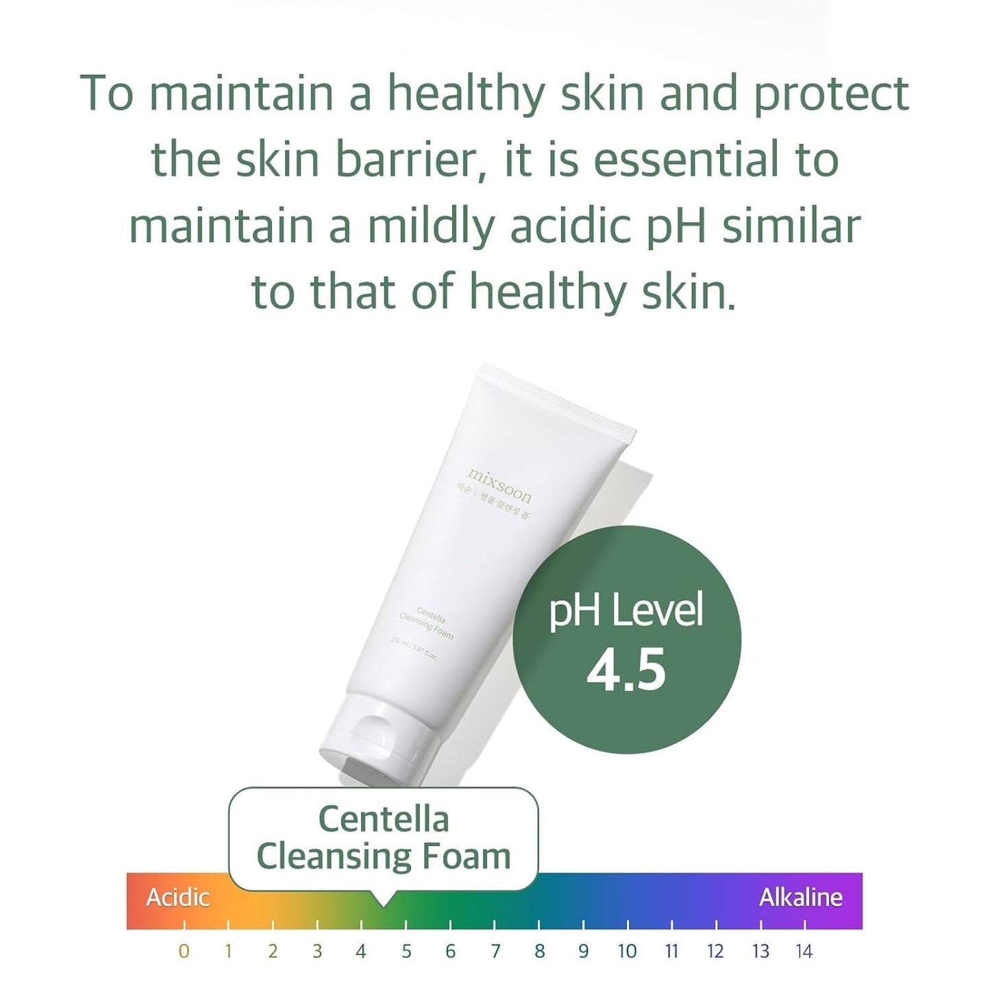 mixsoon Centella Cleansing Foam Face Wash with Cica, Low pH Cleansing and Soothing for Face, Hydrating Formula 150ml / 5.07 fl. oz. Korean Glass Skin Beauty and Personal Care mixsoon