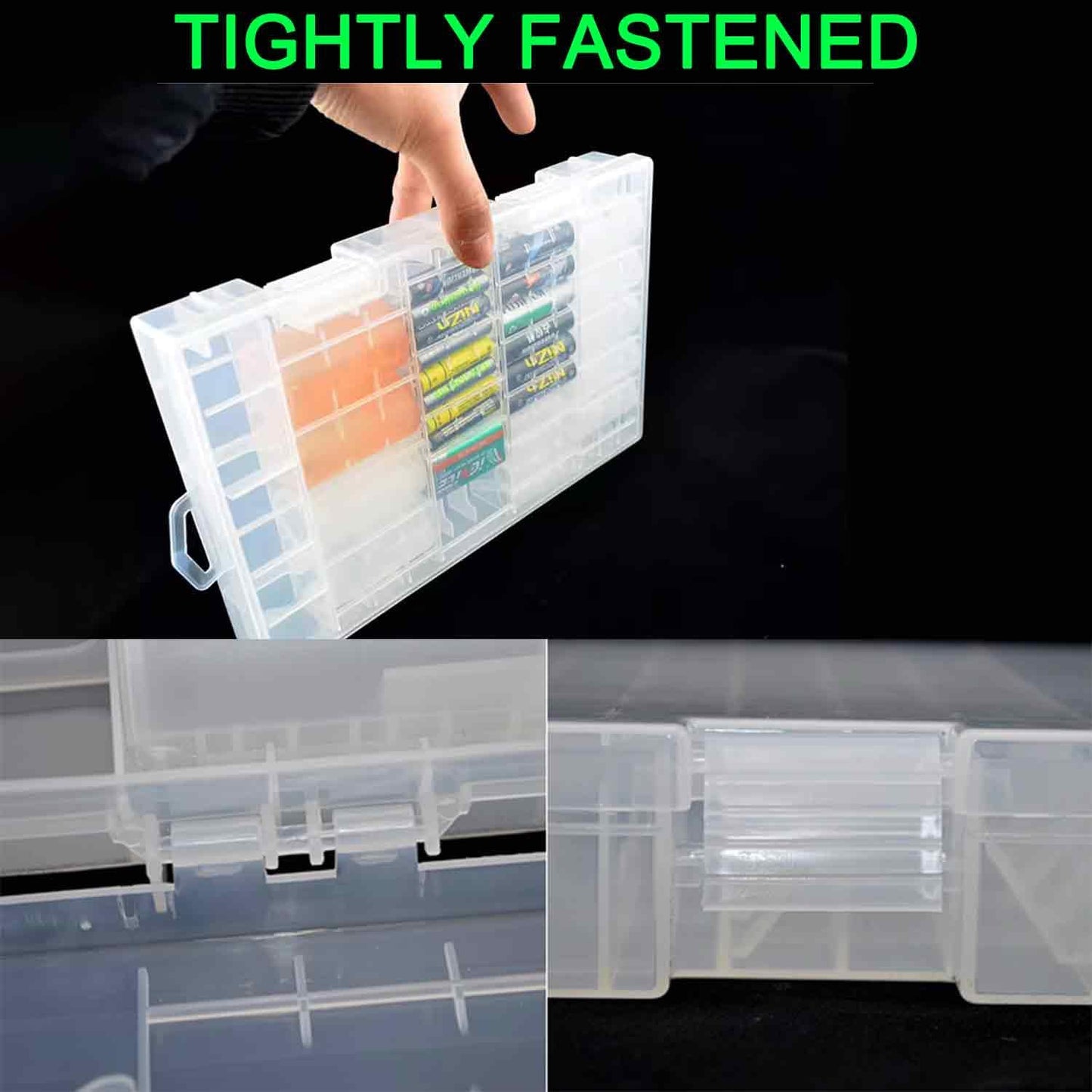 Fielect 100 x AA Battery Storage Case Holder Organizer Box Transparent