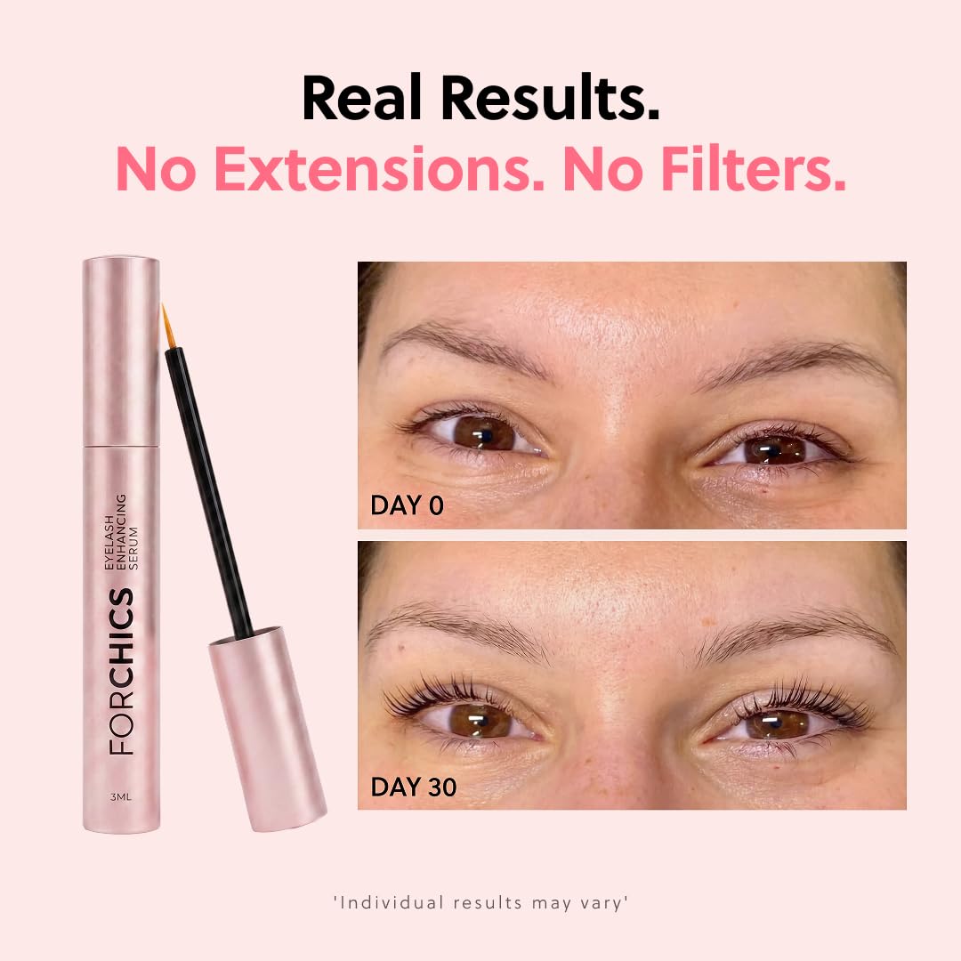 ForLash by ForChics: 2 Pack Ultimate Eyelash Hormone-Free Growth Serum for Enhanced Fuller, Thicker, Longer Lashes - Regrowth Booster, Organic Beauty and Personal Care Forchics