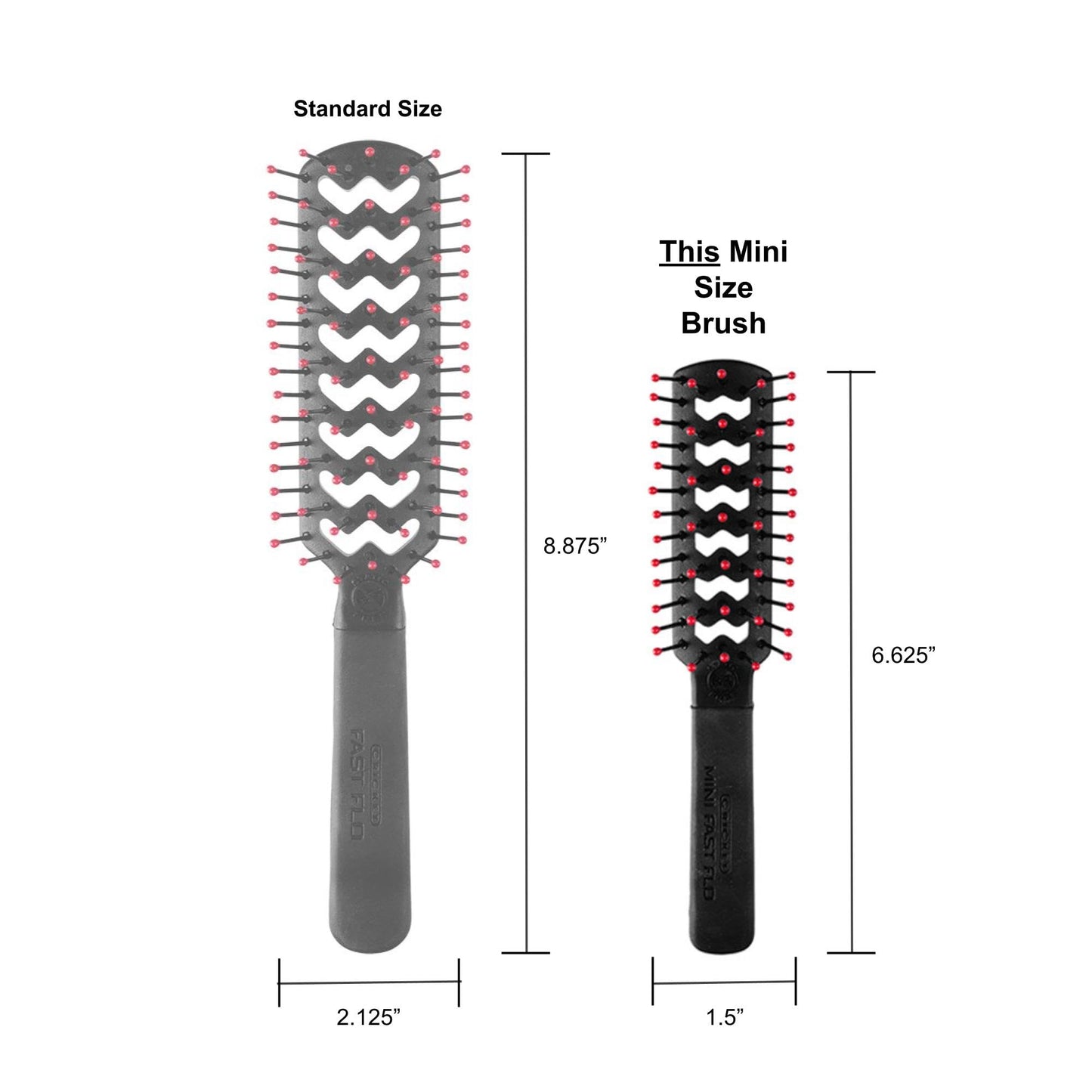 Cricket Static Free Mini Fast Flo Vent Hair Brush - Curling, Blow Drying, Detangling and Styling Wet or Dry Hair, Ideal for Travel, 1.5", Suitable