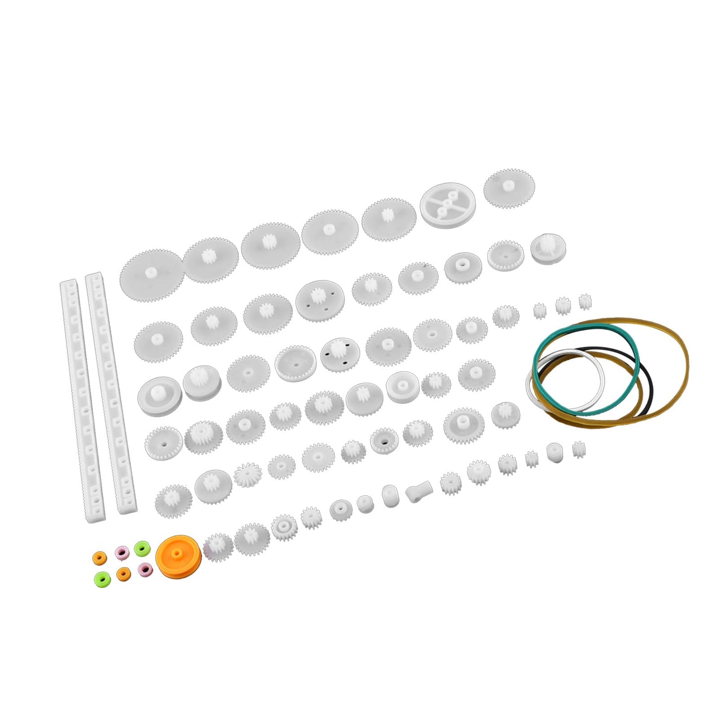 Hilitand 75-in-1 Plastic Gears & Pulley Belt Worm Kits – DIY Gear Set for Robot, Motor, Car & Toy Parts