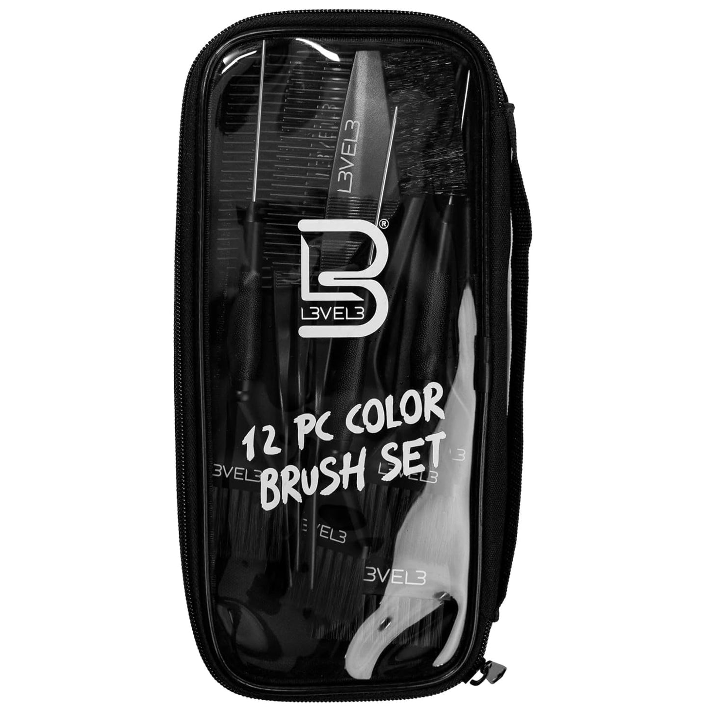 Level 3 Hair Color Brush Set - 12-Piece Kit for Highlights, Balayage, and Full Coverage Applications