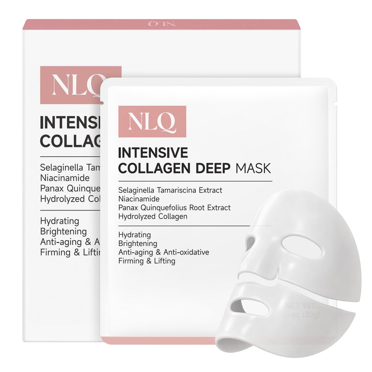 NLQ Intensive Collagen Deep Mask Skincare, Hydrating Overnight Face Mask for Glass Skin, Pore Refining, Firming & Plumping, Travel Essentials