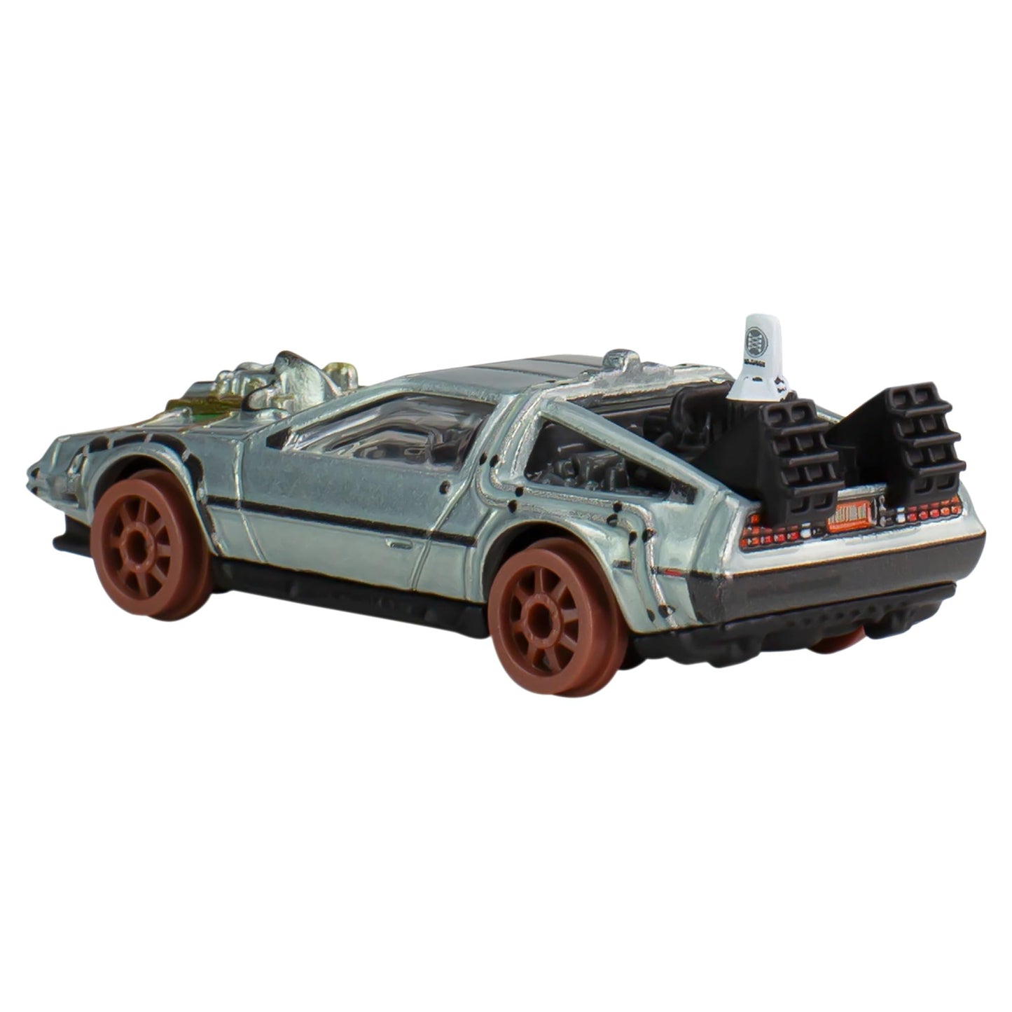Hot Wheels Die Cast Back To The Future De Lorean 1955 Version of Rails Back to the Future - 1:64 Scale 7 cm - Premium Pop Culture, Metallic