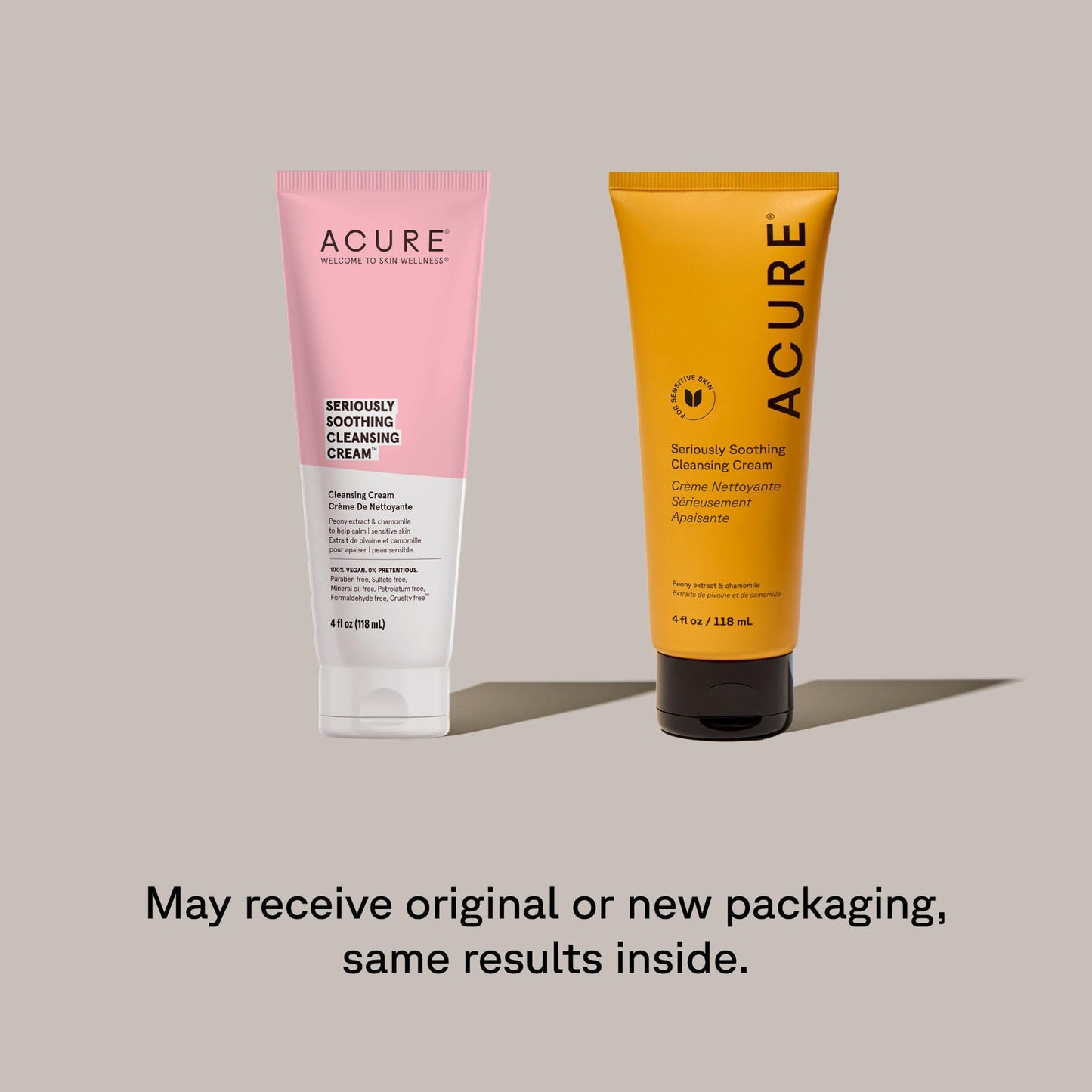 Acure Seriously Soothing Cleansing Cream - Gentle Hydrating & Exfoliating Face Wash, Daily Facial Cleanser for Women & Men with Chamomile & Sunflower