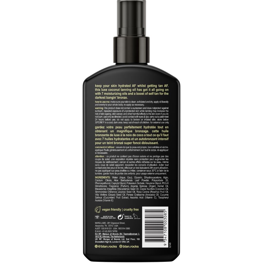 b.tan Best Tanning Oil | Get Tanned Intensifier Dry Spray - Fast, Dark Outdoor Sun Tan From Tan Accelerating Actives, Packed with Moisturizing Oils Beauty and Personal Care B.TAN
