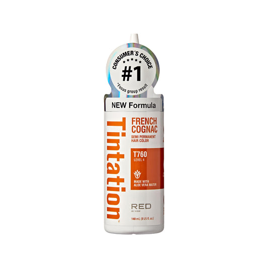 Red by Kiss Tintation Semi-Permanent Hair Color, Aloe Vera Water Based, Argan Oil, Olive Oil, Collagen & Keratin, Long-Lasting Color Dye (French