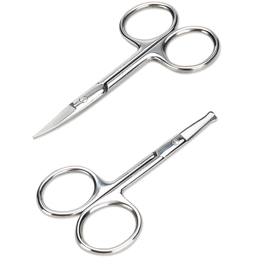 Facial Hair Small Grooming Scissors For Men Women - Eyebrow, Nose Hair, Mustache, Beard, Eyelashes, Ear Trimming Kit - Curved and Rounded Safety Tip Beauty and Personal Care LePinko Default Title