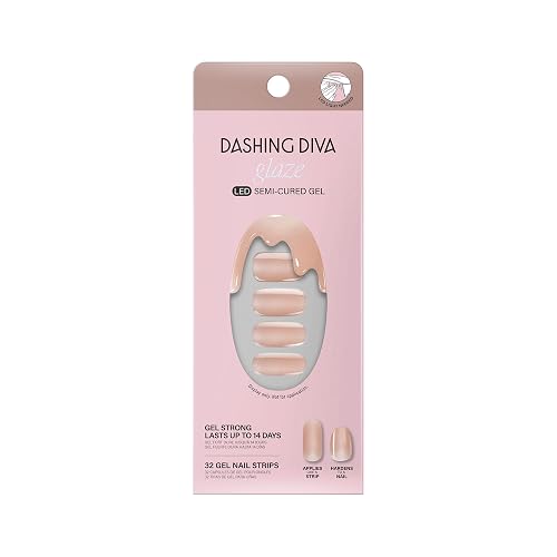 Dashing Diva Glaze Nail Strips - Jelly Glaze | Works with Any LED Nail Lamp | Long Lasting, Chip Resistant, Semicured Gel Nail Strips | Contains 34 Beauty & Personal Care Dashing Diva