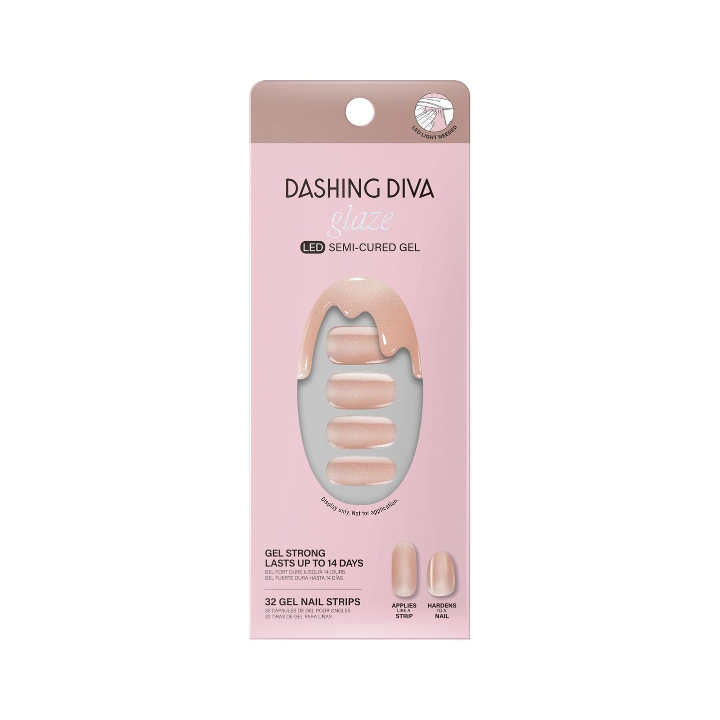 Dashing Diva Glaze Nail Strips - Jelly Glaze | Works with Any LED Nail Lamp | Long Lasting, Chip Resistant, Semicured Gel Nail Strips | Contains 34 Beauty & Personal Care Dashing Diva