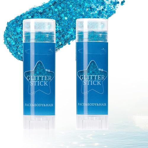 TAIKELOP 2 PCS Face Body Glitter, Face Glitter Body Gel Sequins Shimmer Liquid Eyeshadow, Hair Glitter Sparkles Chunky Face Glitter Gel for Girls
