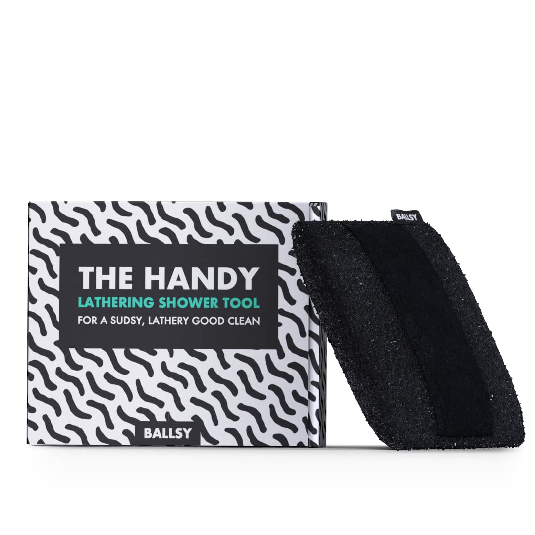 Ballsy Handy Shower Tool - Sponge for Generating Extra Suds, with Gently Exfoliating Design