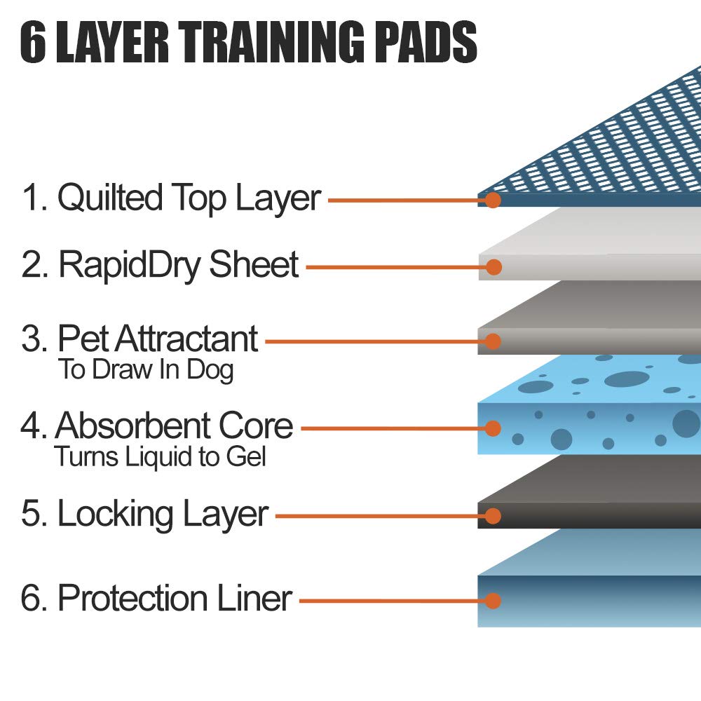 BV Puppy Pads 100 Ct 22"x22" – Leak-Proof, 6-Layer Absorbent Pee Pads with Odor Control for Puppies & Senior Dogs