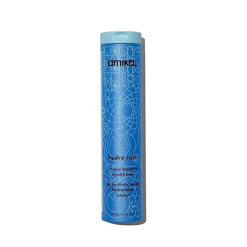 amika hydro rush intense moisture conditioner with hyaluronic acid, 275ml | for dry, textured, or coarse hair types 2a-4c, long-lasting hydration