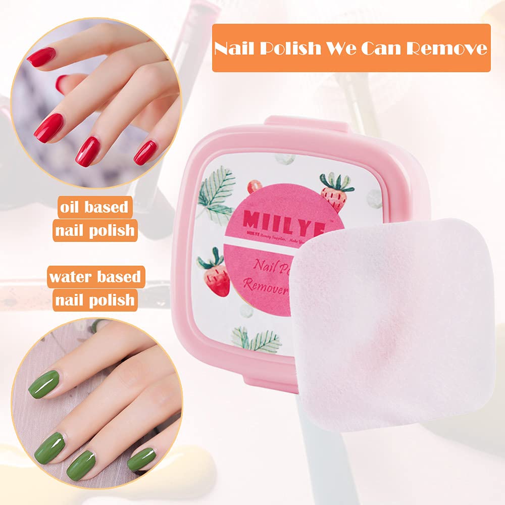 80PCS Nail Polish Remover Pads in Box, Easy to Carry | Instant Removal | Lint Free Nail Polish Wipes for Natural Air-Dried Water/Oil Based Nail Polish