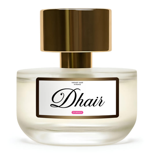 D'Cheveux Hair Perfume Mist for all hair types. Long- lasting fragrance with Jasmine, vanilla, coconut & caramel scent. Infused with Argan Oil